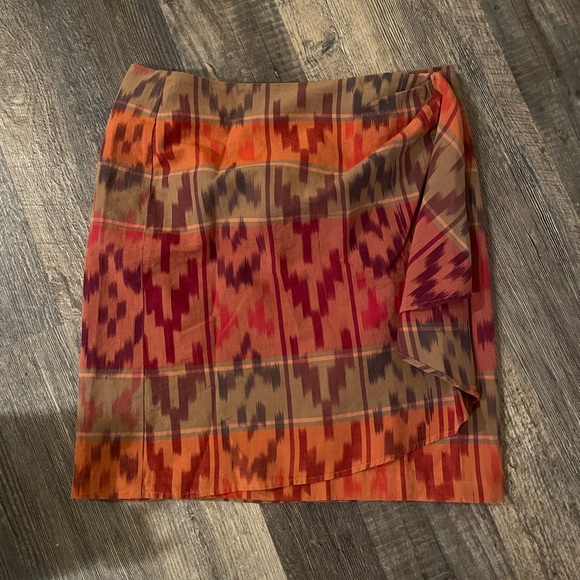 Lauren Ralph Lauren Cotton-Linen Wrap Skirt - Picture 3 of 6